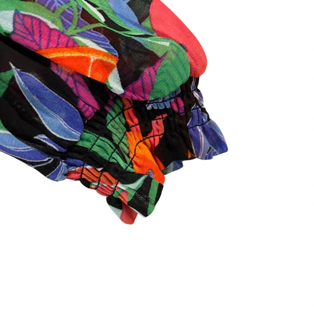 Nina Parker fruit print maxi dress 1X citrus orange high slits resort vacation - Picture 6 of 11